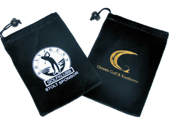 BSCI RoHS Jewelry Drawstring Pouch Flannel Velvet Bags Logo Printed