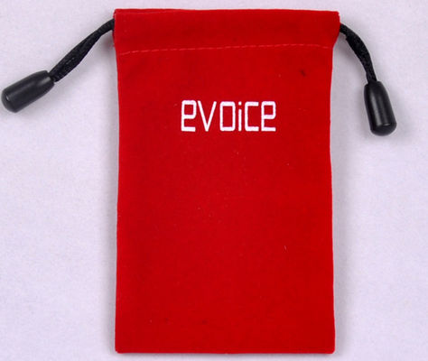 ISO9000 SGS Packaging Drawstring Bags Custom Printed Velvet pouch 2C For Jewelry Gift