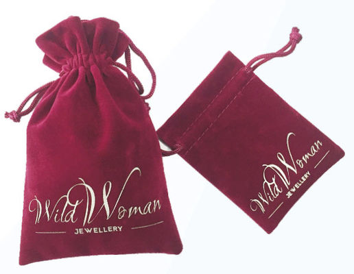RoHS Custom Velvet Drawstring Bags , SGS printed Drawstring Jewelry Pouches