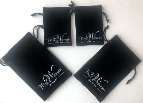 RoHS Custom Velvet Drawstring Bags , SGS printed Drawstring Jewelry Pouches