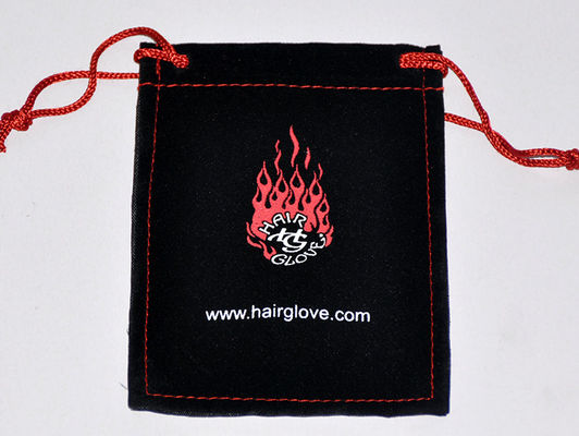 2C SGS Jewelry Drawstring Pouch  Velvet Packing Pouch Hot Stamping Emboss TUV