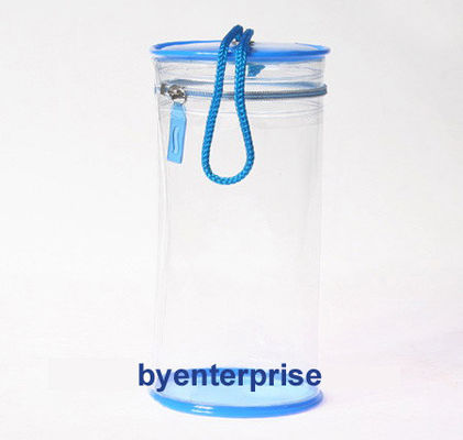 RoHS 0.25mm Zippered Gift Bags Transparent Clear PVC Waterproof Cosmetic TUV