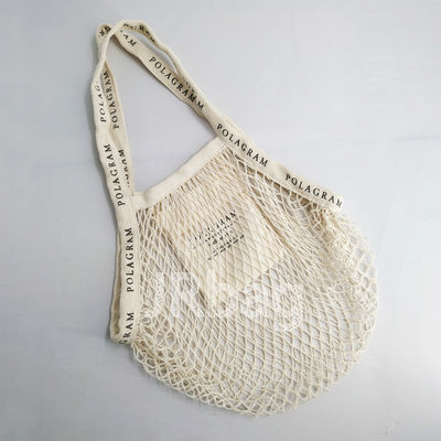 SGS TUV Reusable Cotton Mesh Grocery Bags Shopping produce tote Bag 120g For Vegetables and Fruit Foldable