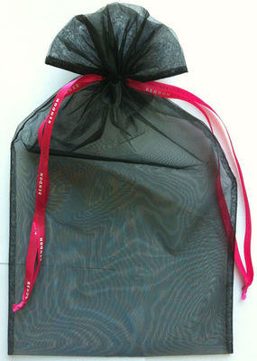 SGS Large Organza Gift Bags , Eco Drawstring Organza Pouch Offset Print