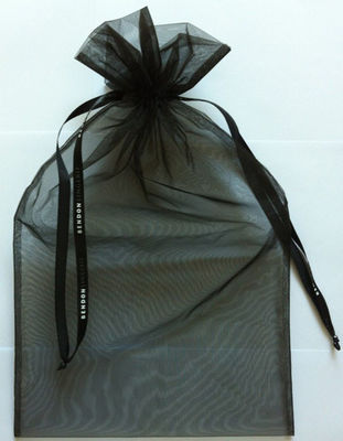 RoHS Satin Ribbon Large Organza Drawstring Bags Pouch For Garment