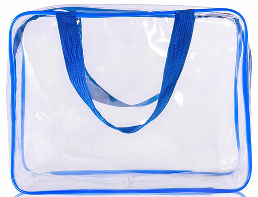 EN71 ISO9001 Zippered Gift Bags Clear Plastic Cosmetic Travel Bag 0.3mm