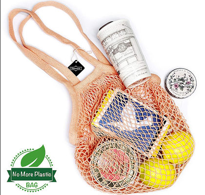 RoHS GOTS Reusable Cotton Produce Grocery Bags Net Shopping Bag Washable Foldable TUV