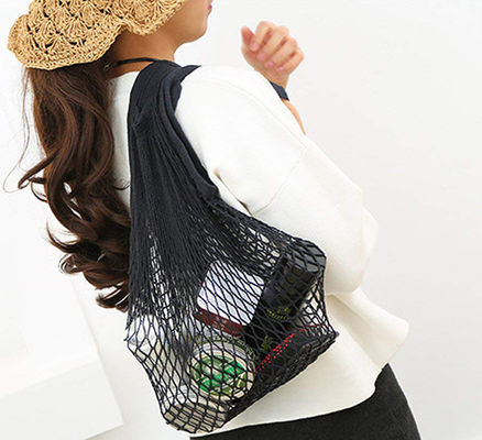 RoHS GOTS Reusable Cotton Produce Grocery Bags Net Shopping Bag Washable Foldable TUV
