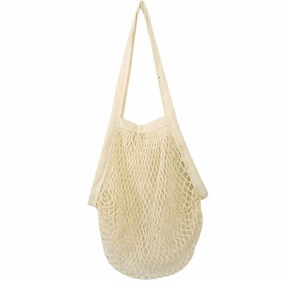 ISO9000 SMETA Reusable Cotton Grocery Bags Foldable Mesh Net Shopping Bag 120g