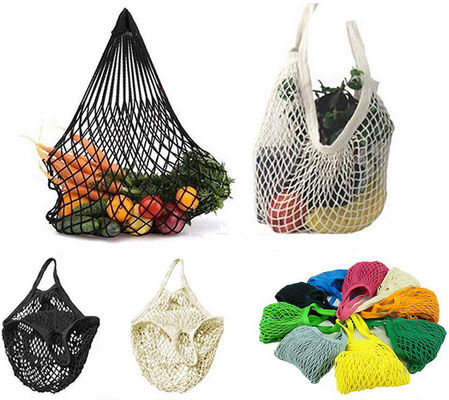 SEDEX 4P Mesh Shopping Tote , ISO9001 Pantone Reusable Cotton Mesh Bags