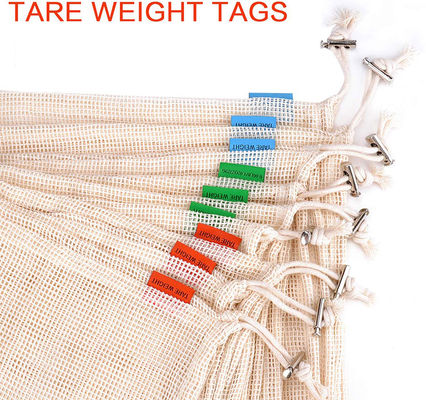 SGS AQL Cotton Vegetable Storage Bags , ISO9006 Reusable Veggie Shopping Bags