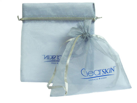 SA8000 SMETA Organza Drawstring Pouch , LOGO Screen Print Organza Jewelry Bags