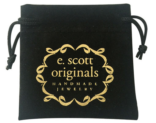 ISO9000 Embossed Velvet Drawstring Pouch Small Jewelry Packaging Bags RoHS