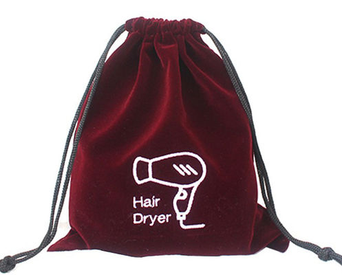 OEM ROHS Small Velvet Drawstring Bags , BSCI Velvet Jewelry Bags With Logo Embroidered
