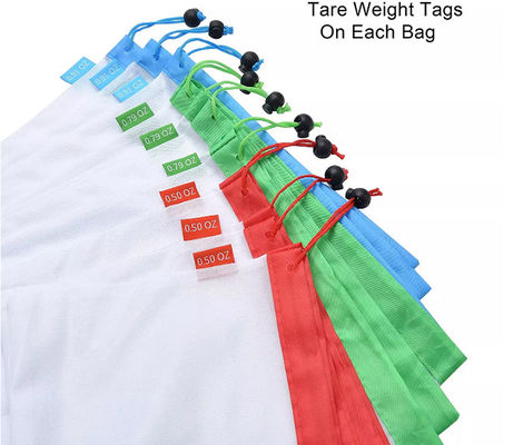 Heavy Duty Reusable RPET Mesh Produce Bags For Fruit And Vegetable Storage