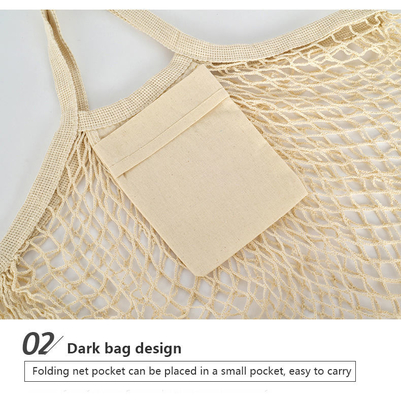 Organic Drawstring Cotton Mesh Produce Bags Washable Eco Friendly