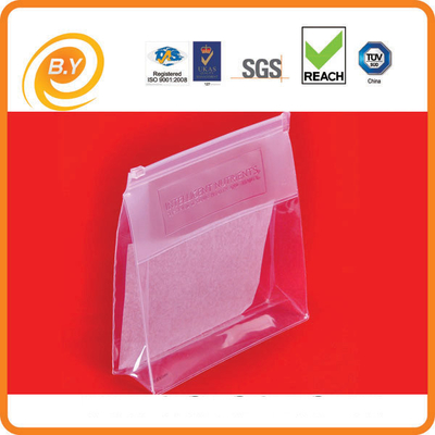 Sedex 0.25mm EVA Zipper Pouch , PEVA Cosmetic Transparent Bag Blind Embossed